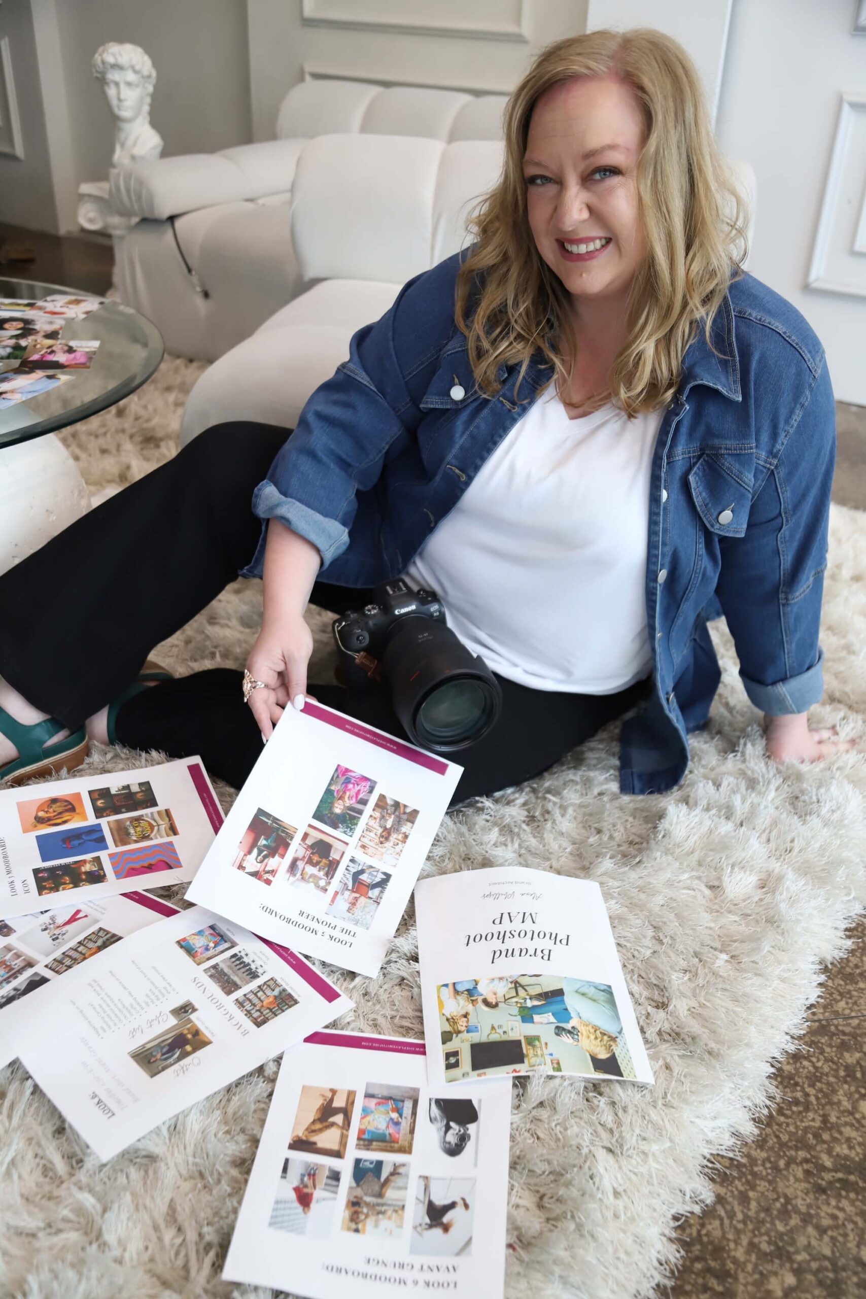 Woman organzing a brand photoshoot plan